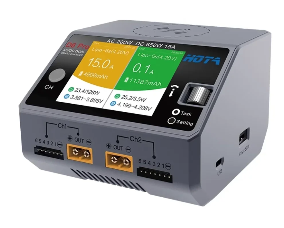HOTA D6 Pro AC/DC Dual Channel - đánh giá và giá Hota D6 Pro Dual Lipo Charger