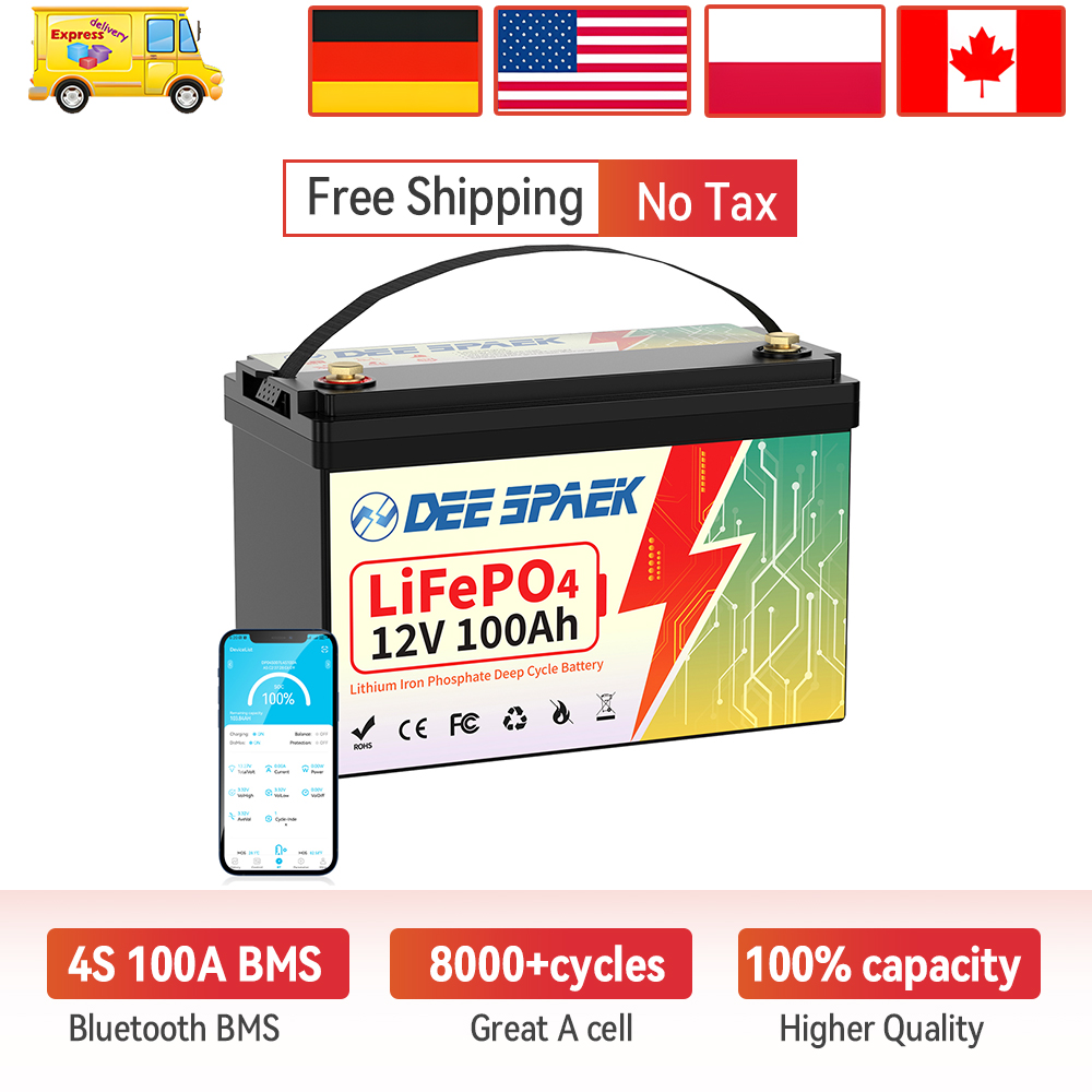 DEEPSPAEK 12V 100Ah Lifepo4 Ba - đánh giá và giá Lifepo4 12V 100Ah Bms Bluetooth