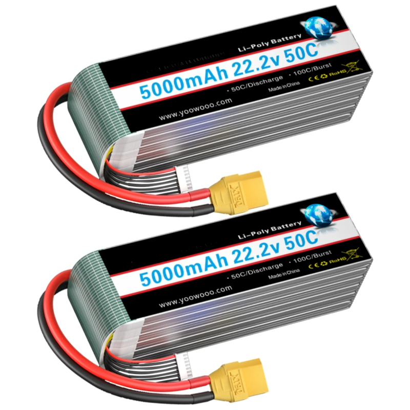 2PCS For RC Airplane Helicopte - đánh giá và giá 6S Lipo Battery 22.2V 5000Mah